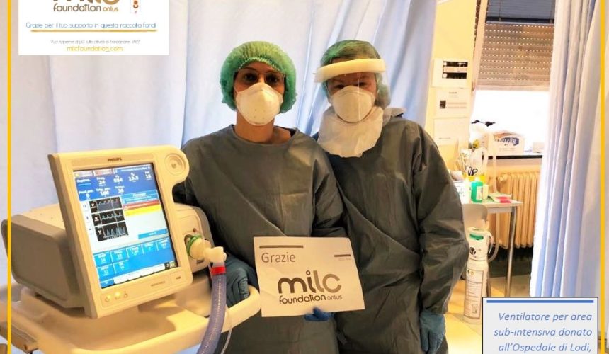 Fondazione Milc dona un ventilatore polmonare all’Ospedale di Lodi